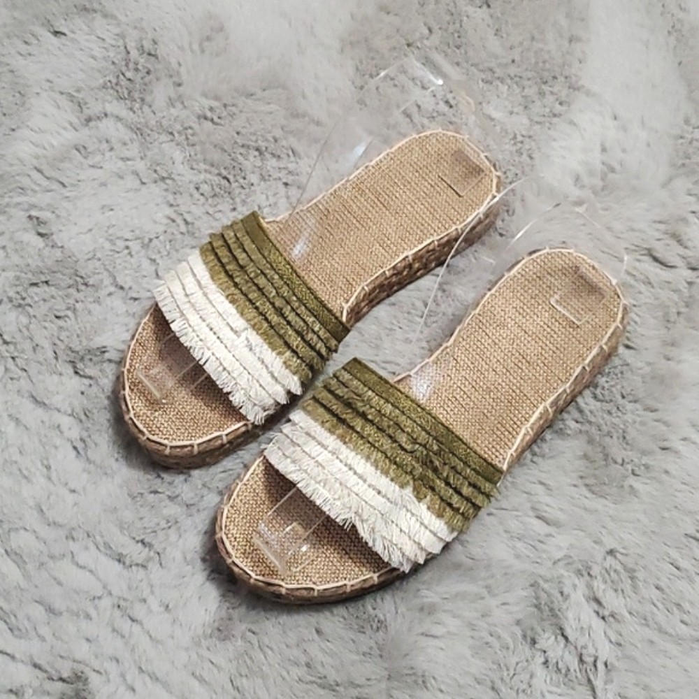 Boho espadrilles slip on sandals size 7